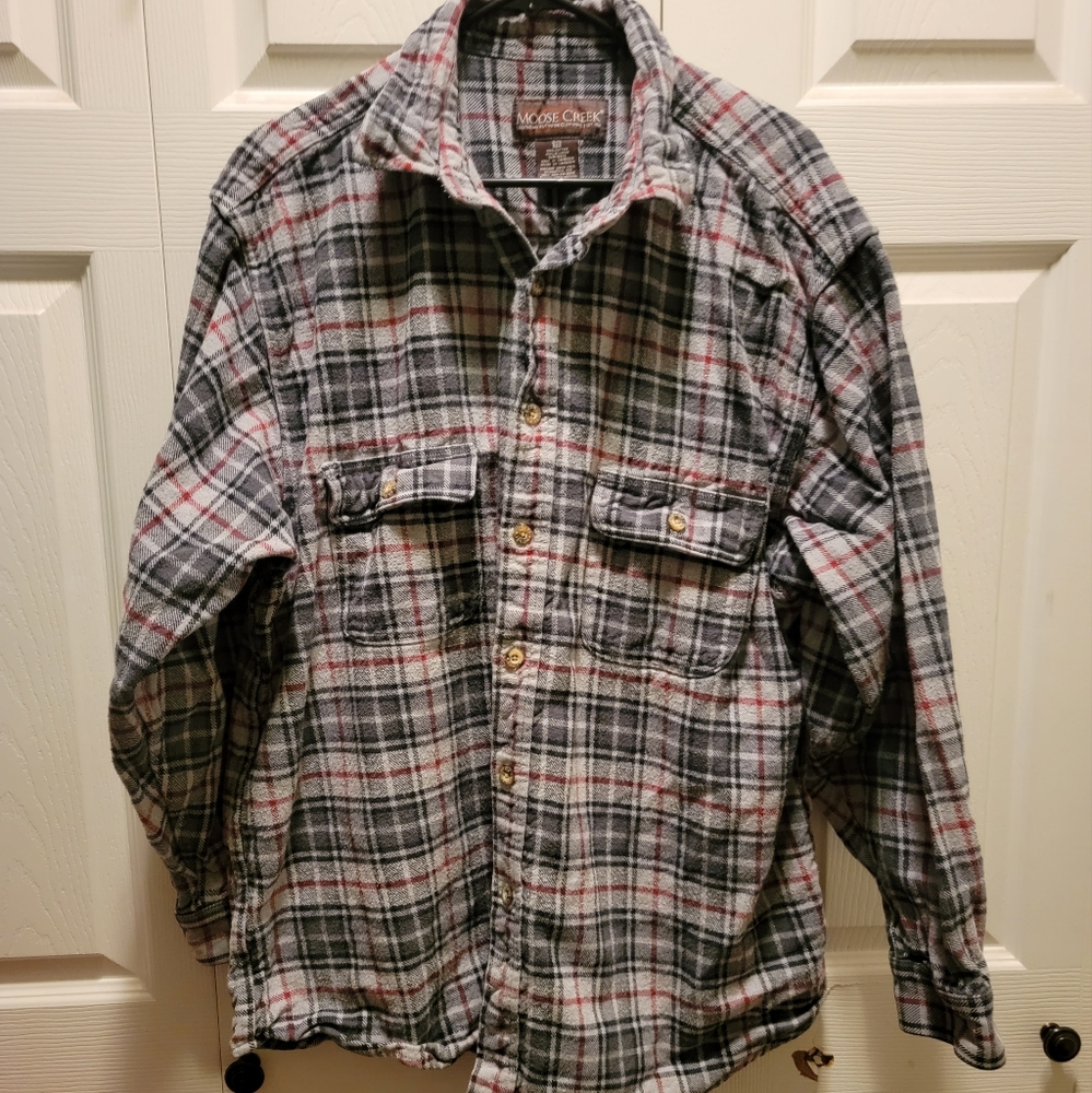 Moose Creek Men's Gray with Black & Red Strips Size 2XL